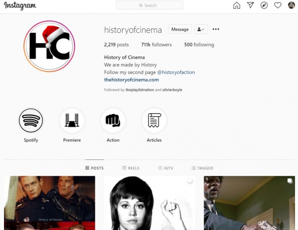 instagram christmas profile picture history of cinema