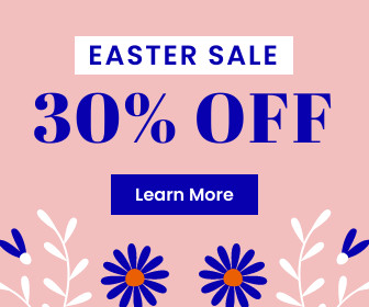 Easter Sale Blue Flower Illustration