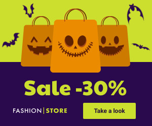 Halloween Shopping Bag Fashion Sale Inline Rectangle 300x250