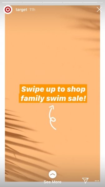 Target used a simple Insta story image to promote a sale