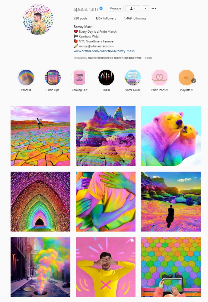 instagram feed color block themes