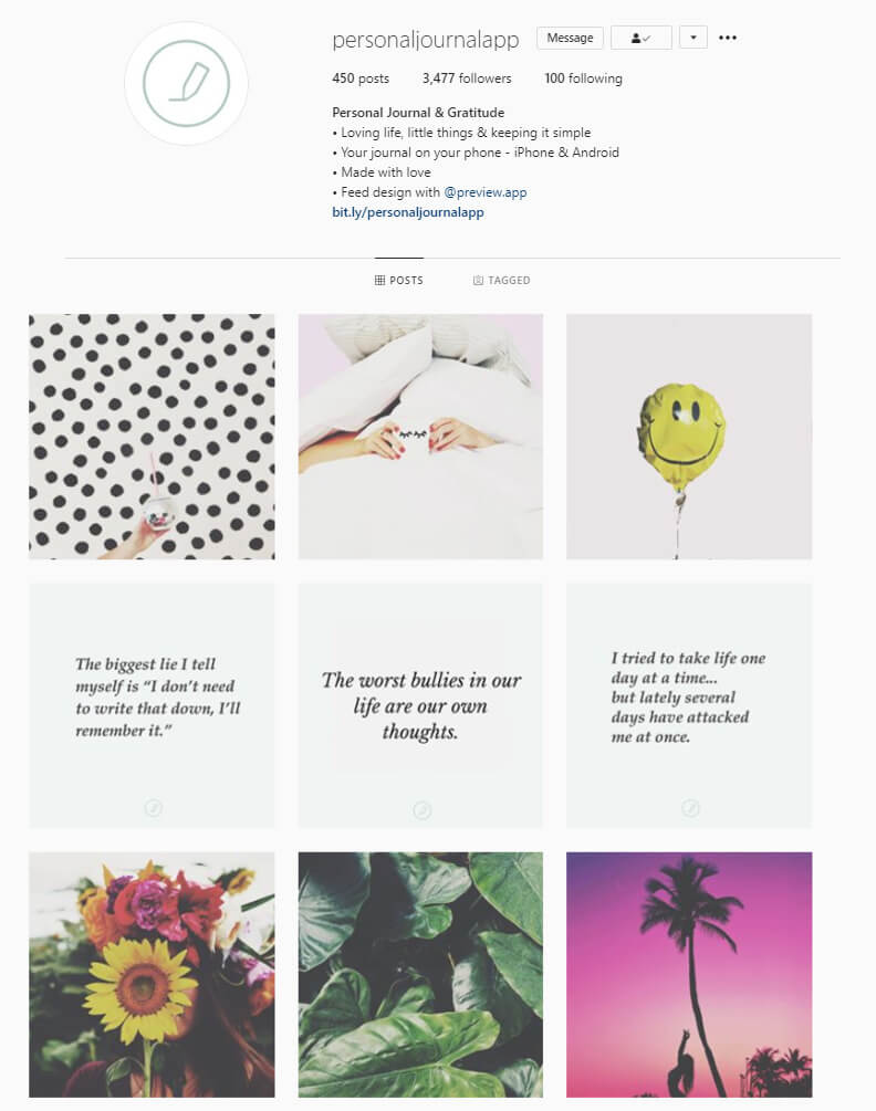 instagram feed horizontal lines theme