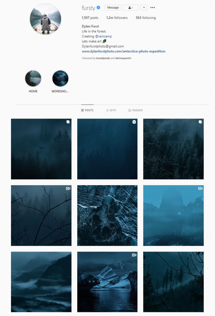 instagram feed idea blue theme