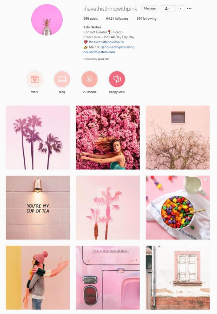 instagram feed ideas pink theme