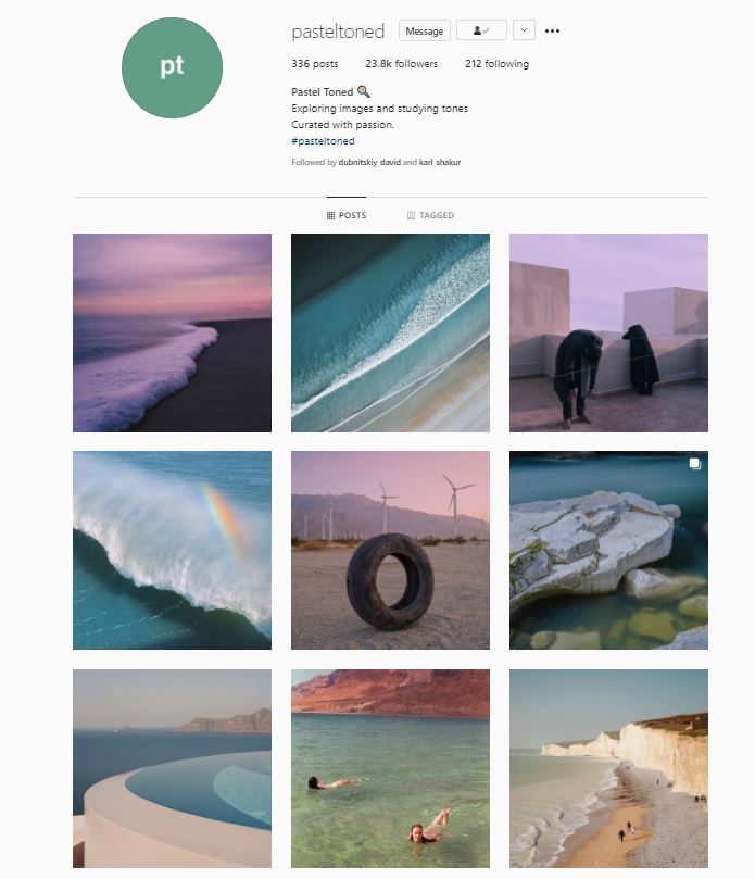 pastel tones instagram feed