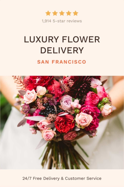 pinterest post luxury flower delivery social media design