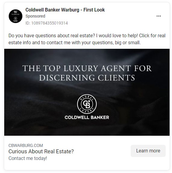 coldwell real estate instagram ad
