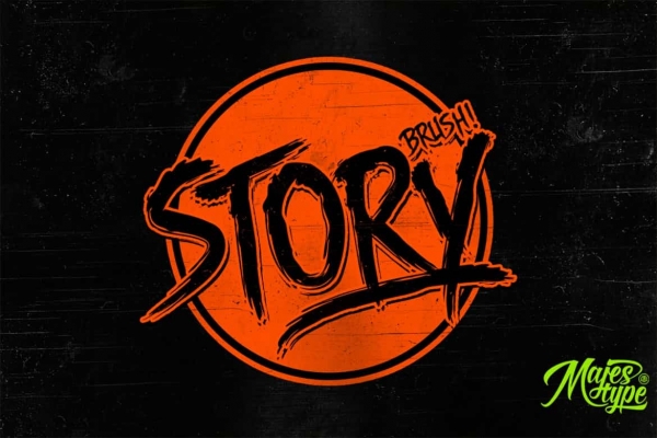 story brush font halloween