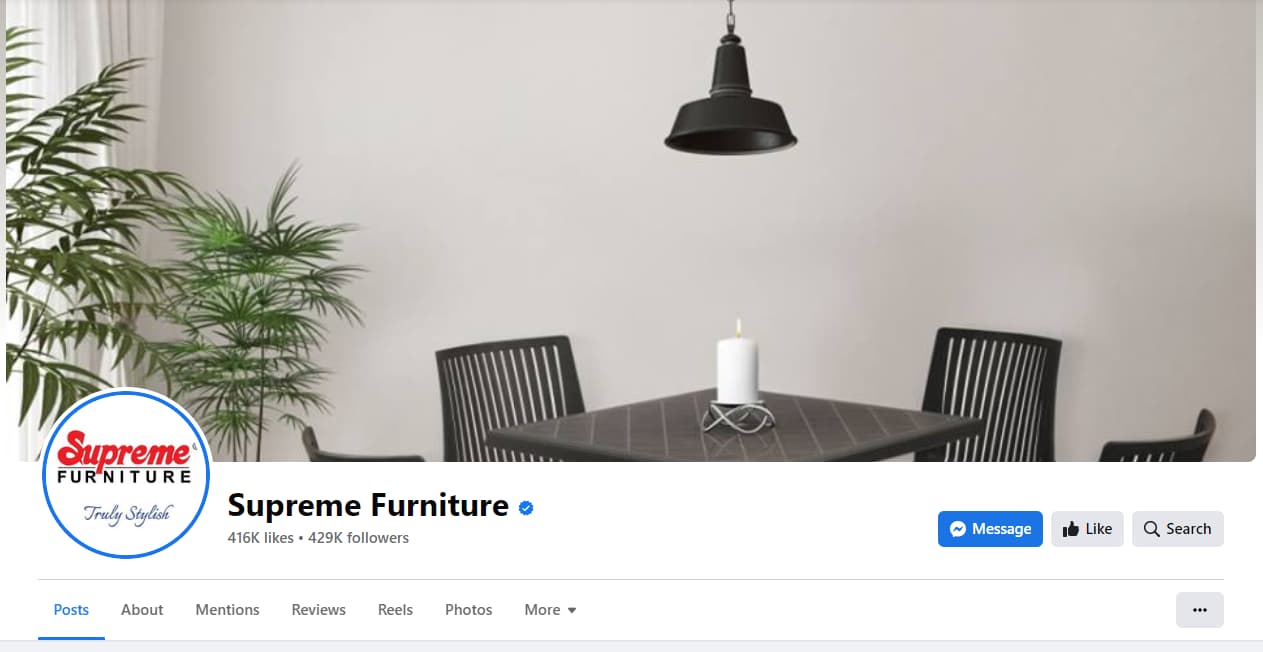 supreme furniture facebook cover