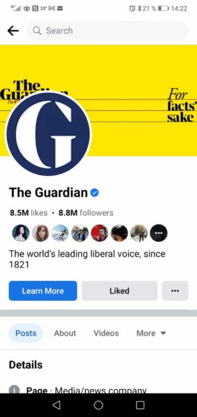 the guardian facebook cover mobile