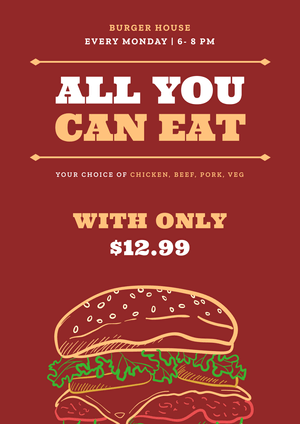 All You Can Eat Restaurant Poster