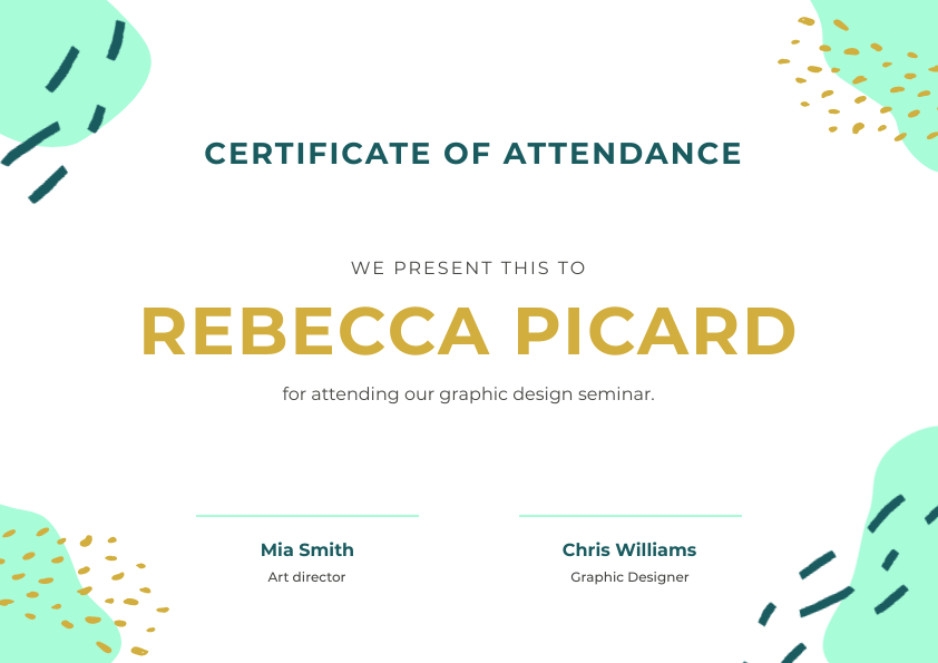 certificate of attendance