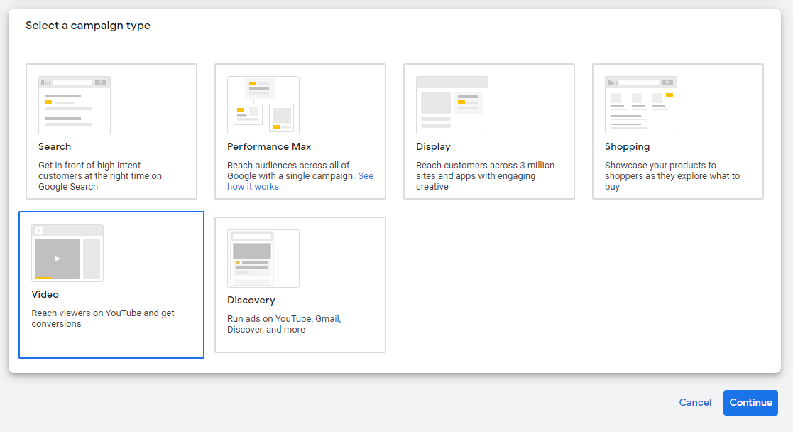 How to advertise on YouTube - How to set up a YouTube ads campaign - campaign type