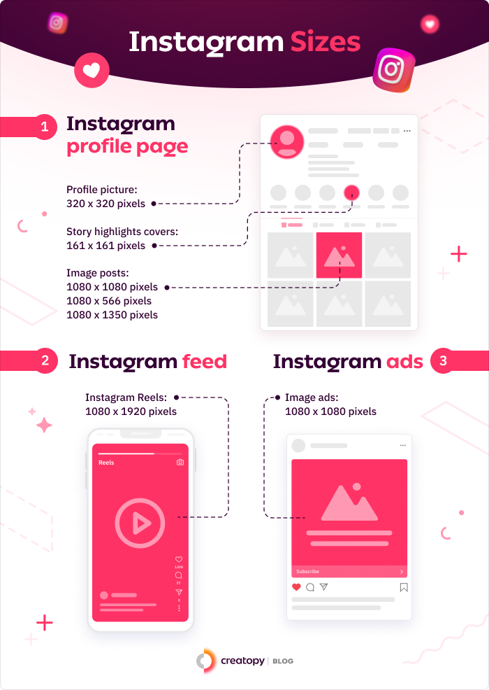 instagram sizes and specifications
