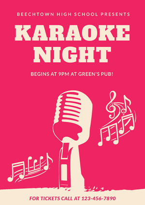 Karaoke Night Poster Example