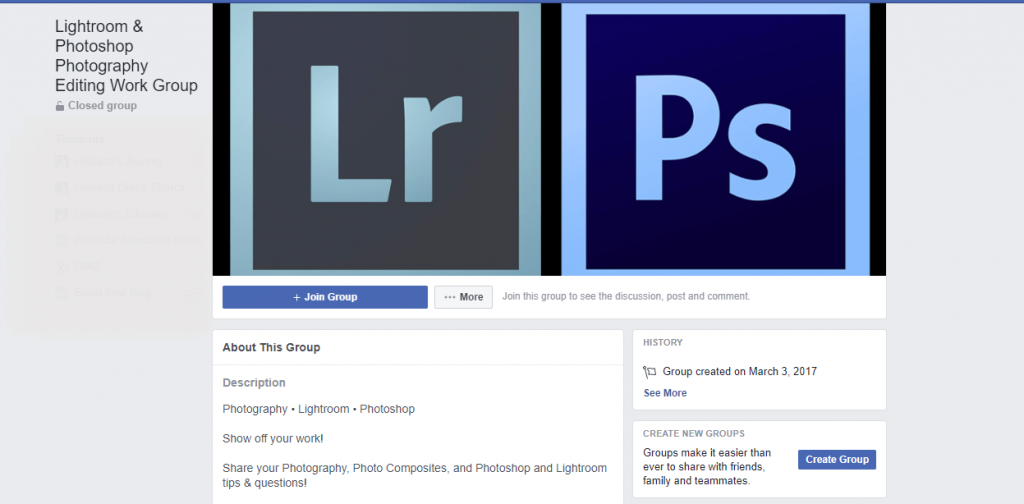 Lightroom Group cover photo facebook