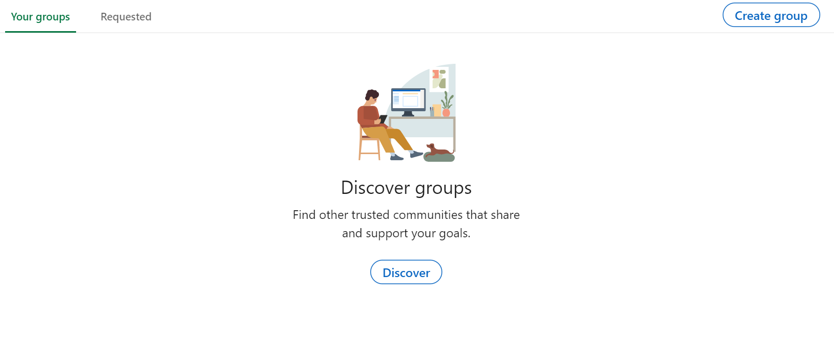 LinkedIn "Discover Groups" page.