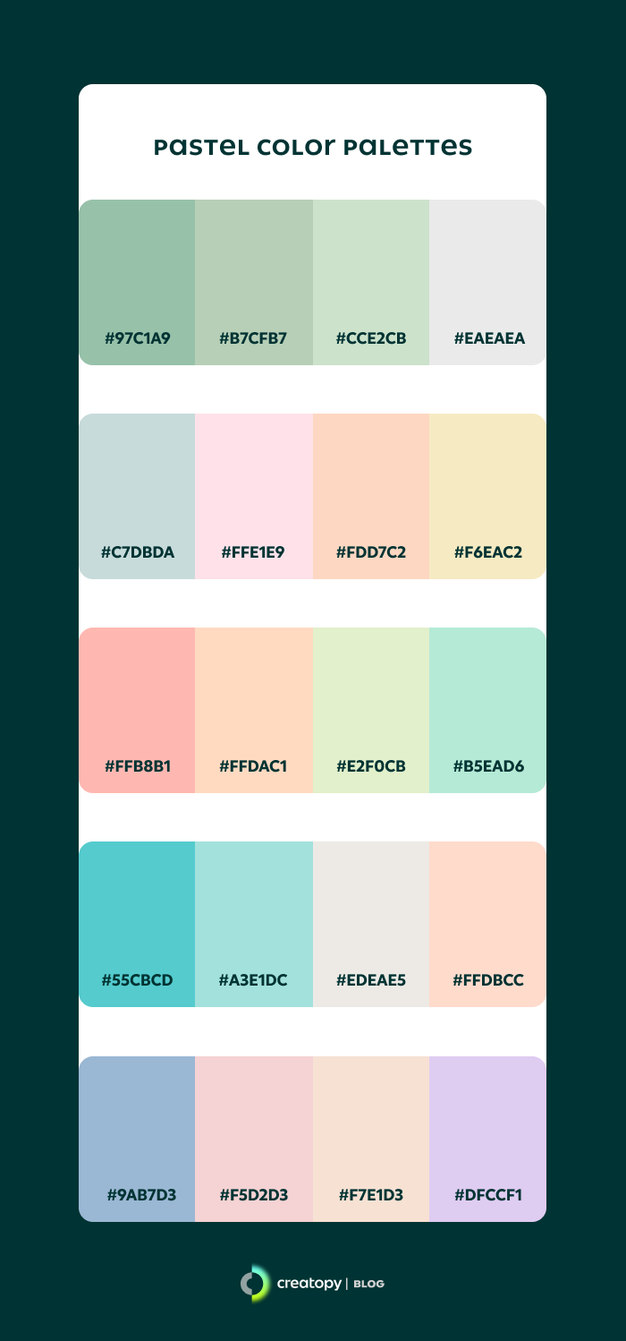 pastel color palettes rgb codes