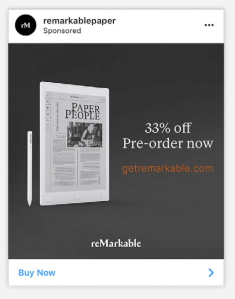 Remarkablepaper Instagram ads