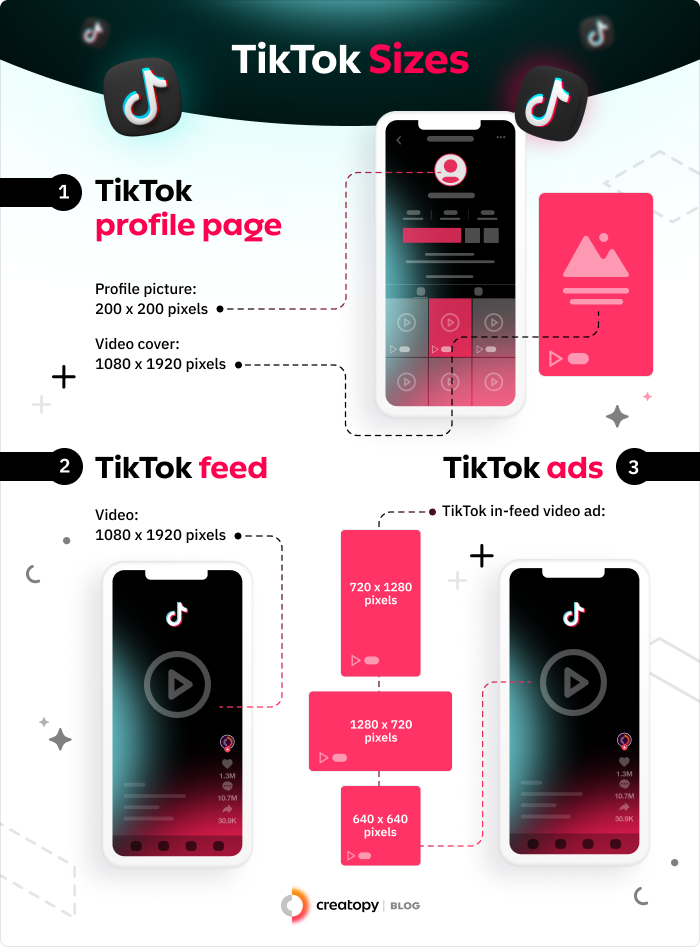 tiktok sizes and specifications